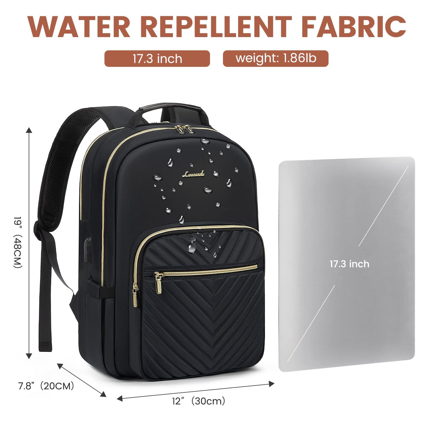 Optima Women's 15.6" Laptop Backpack - Waterproof & Anti-Theft