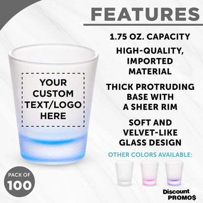Optima Premium Frosted Glass Shot Glasses - 1.75 oz, Set of 100