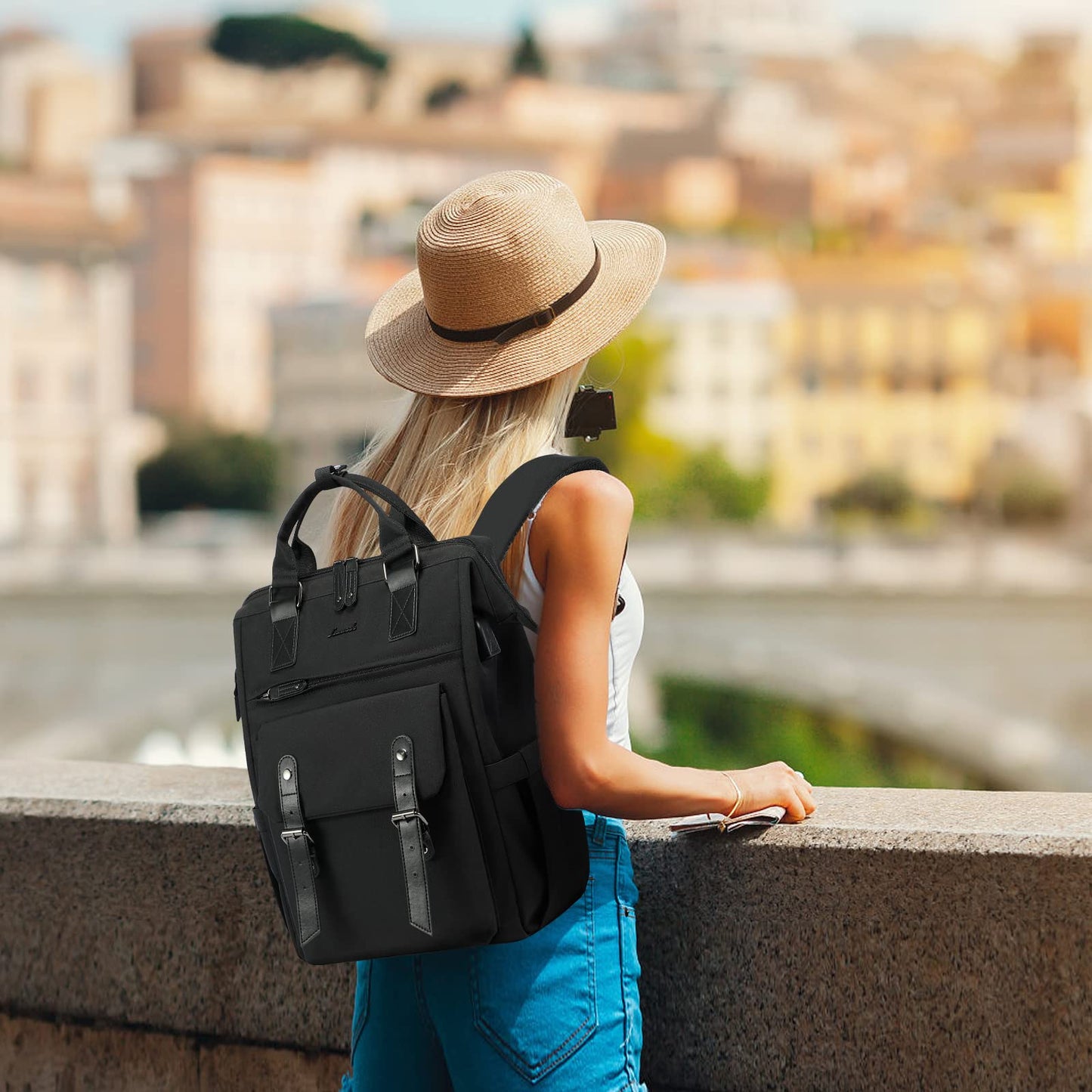 Optima Women's 15.6 Inch Laptop Backpack - Travel & Work Ready