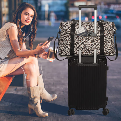 Optima Expandable Travel Duffle Bag - X-Large, Waterproof, Leopard