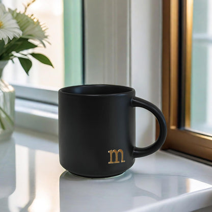 Optima Elegant Monogram Ceramic Coffee Mug - 15 oz Personalized Gift