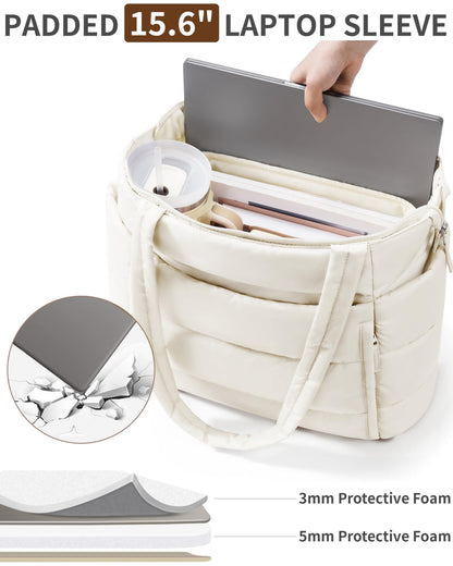 Optima Lightweight Quilted Tote Bag - Stylish Work & Travel Companion
