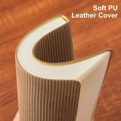 Optima Premium A5 Leather Journal Notebook - 80 Sheets, Khaki