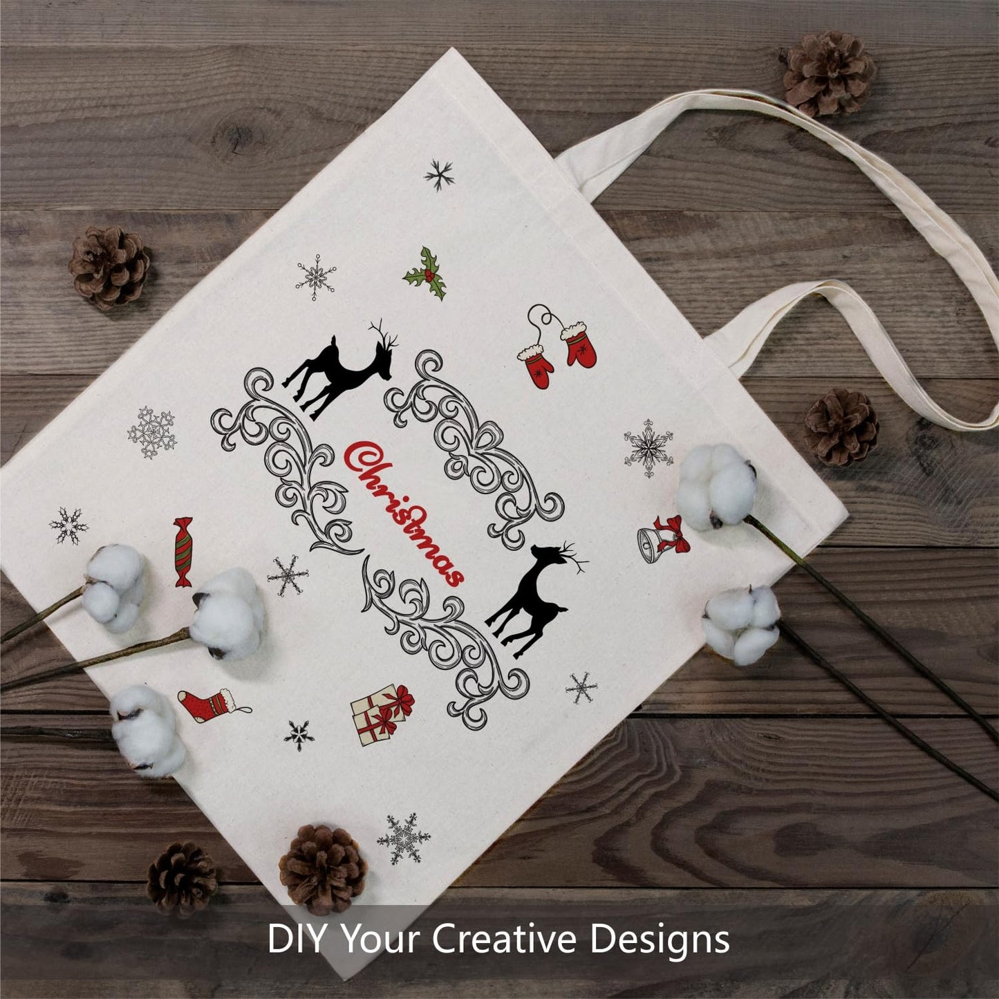 Optima Premium 24-Pack Cotton Tote Bags - 16"x15" Reusable