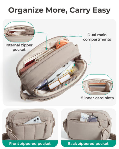 Optima Stylish Lightweight Crossbody Bag for Women - Brown