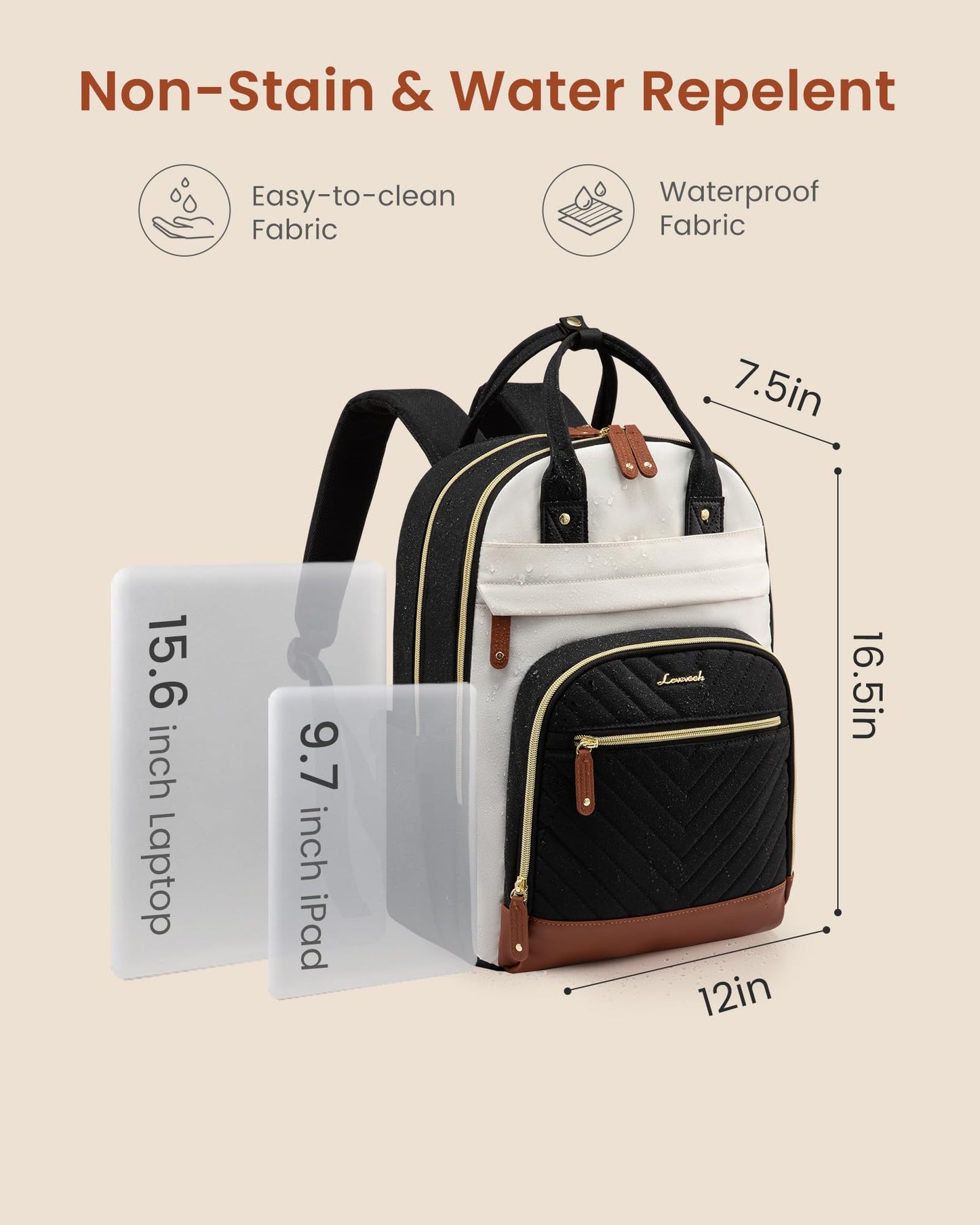 Optima Women's 15.6" Anti-Theft Laptop Backpack - Waterproof Travel Bag