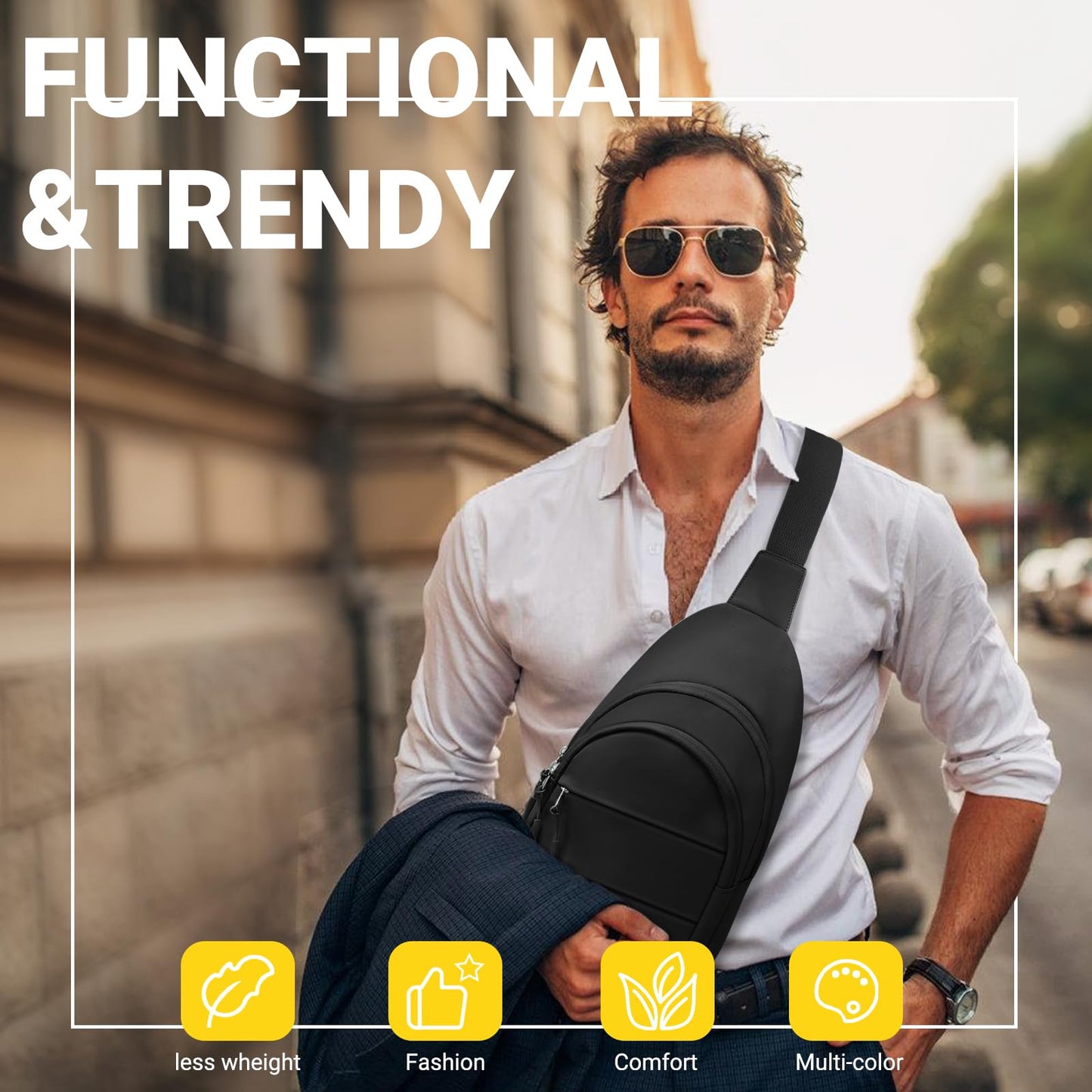 Optima Lightweight Anti-Theft Crossbody Backpack - Medium Size