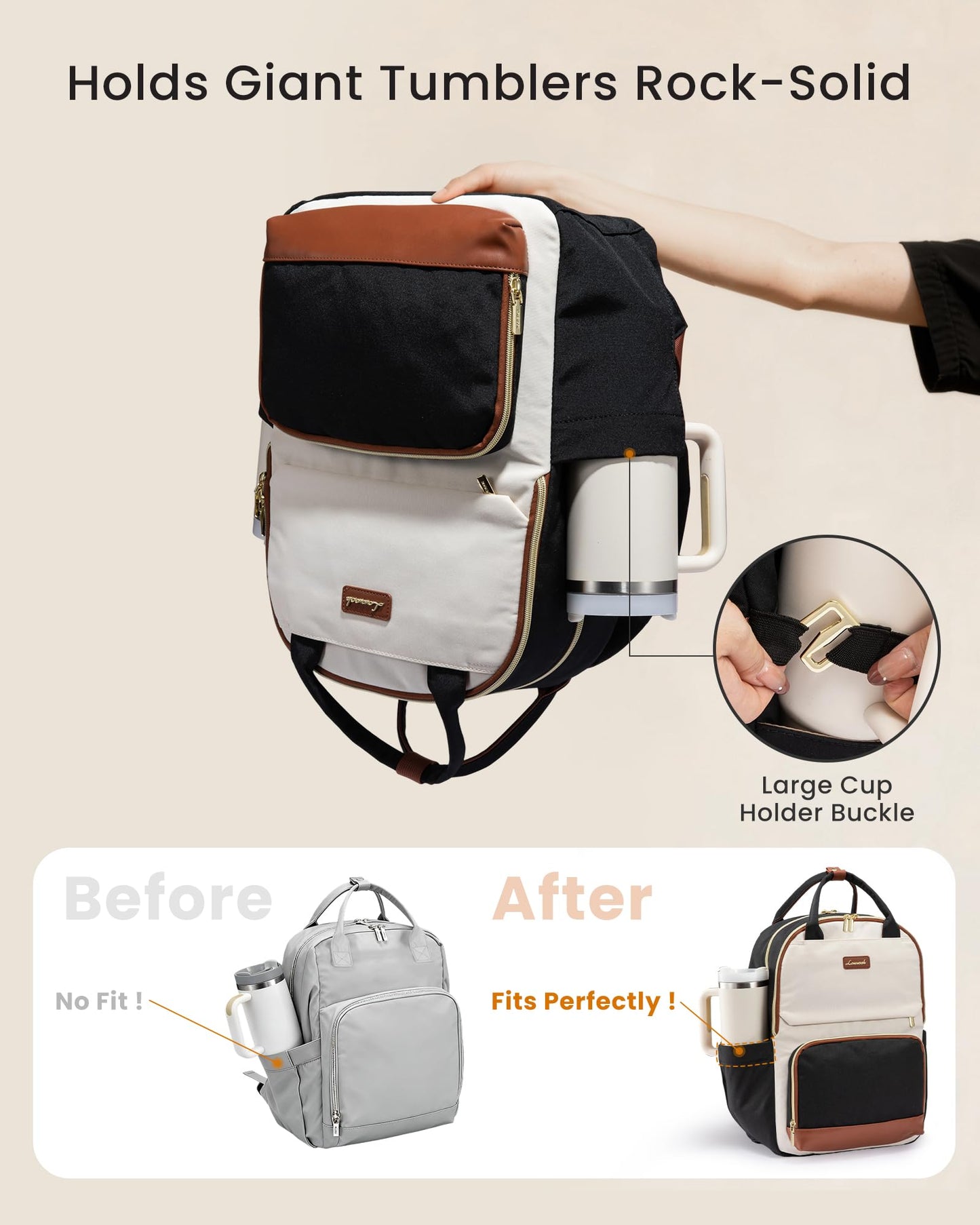 Optima Premium 15.6" Laptop Backpack for Women - Travel & Work