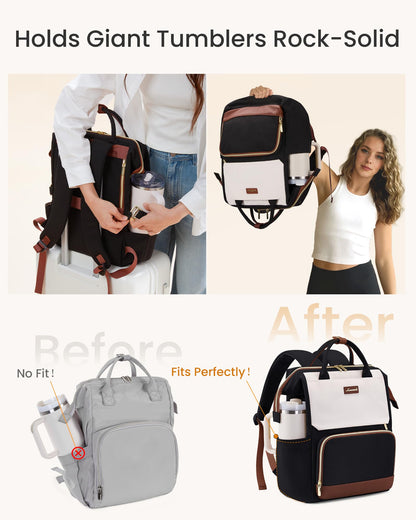 Optima Premium Women's Laptop Backpack - 15.6 inch, Beige