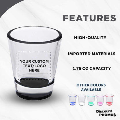 Optima Custom Shot Glasses Set - 1.75 oz, 100 Pack for Events