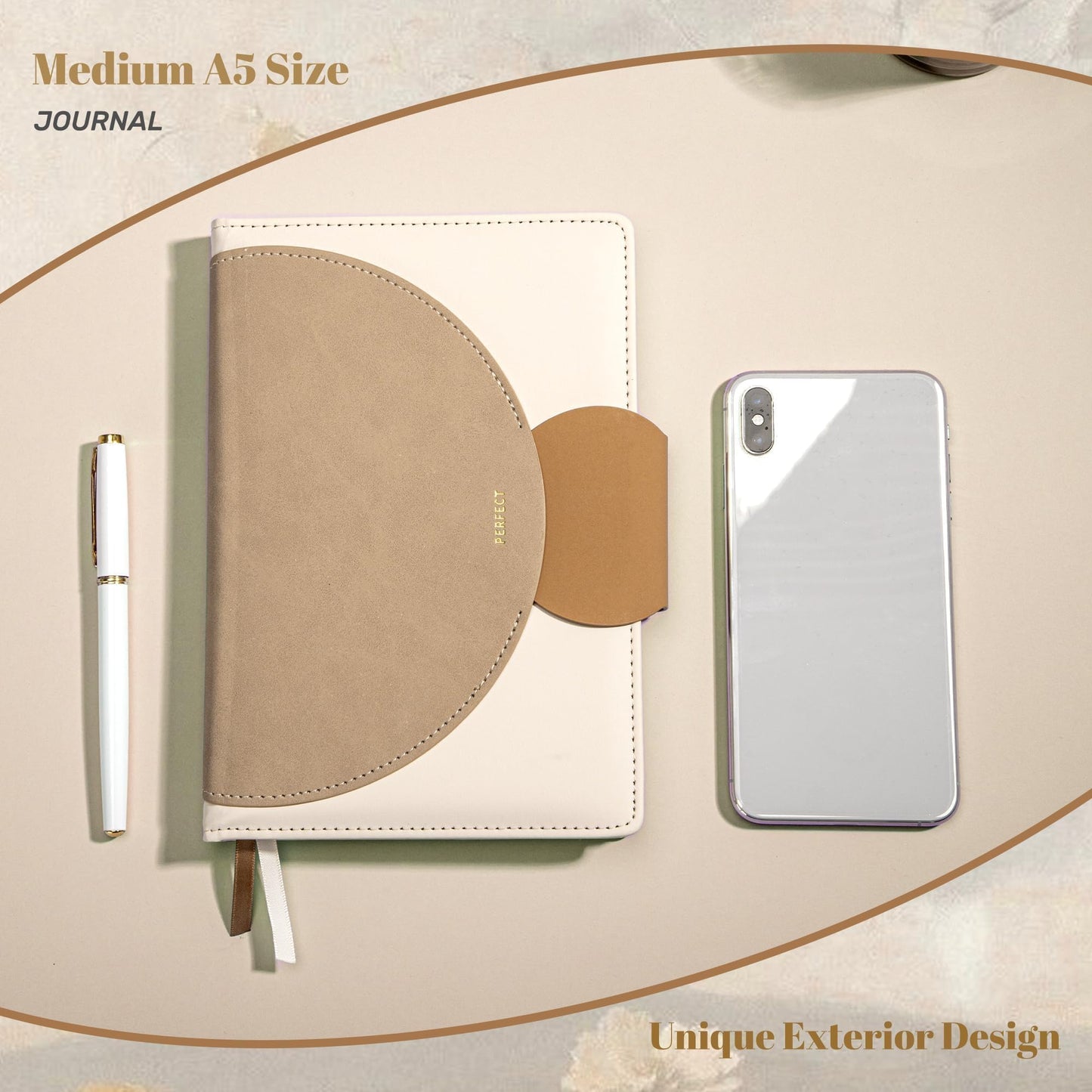 Optima Premium Leather A5 Journal - 100GSM, Buckle Closure