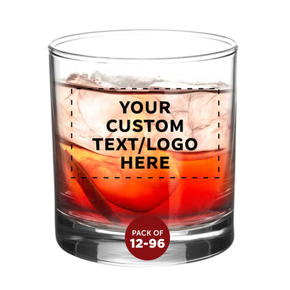 Optima Custom Whiskey Glass Set - 10.5 oz, 96 Pieces, Clear