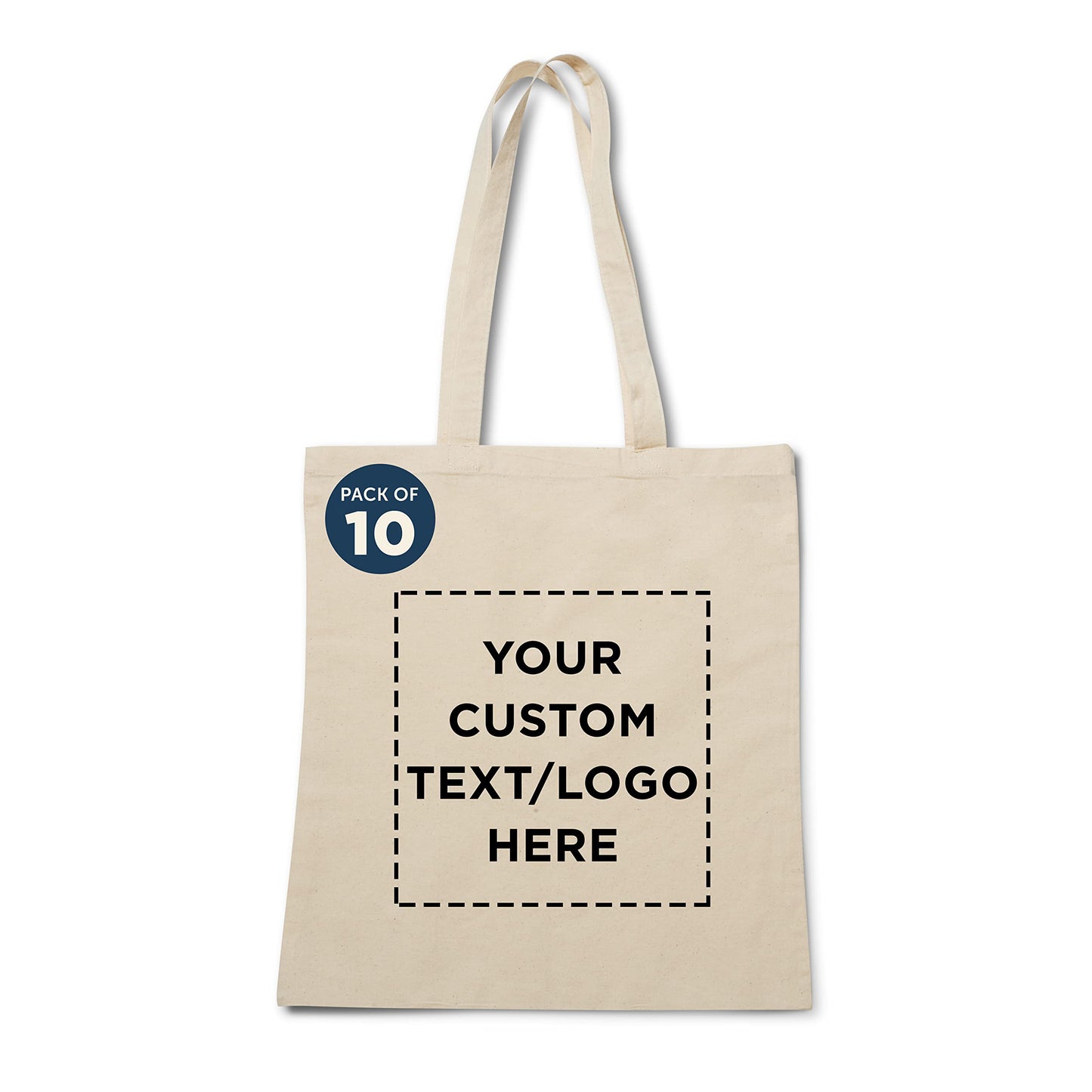 Optima Premium Natural Cotton Tote Bags - Set of 100, Reusable