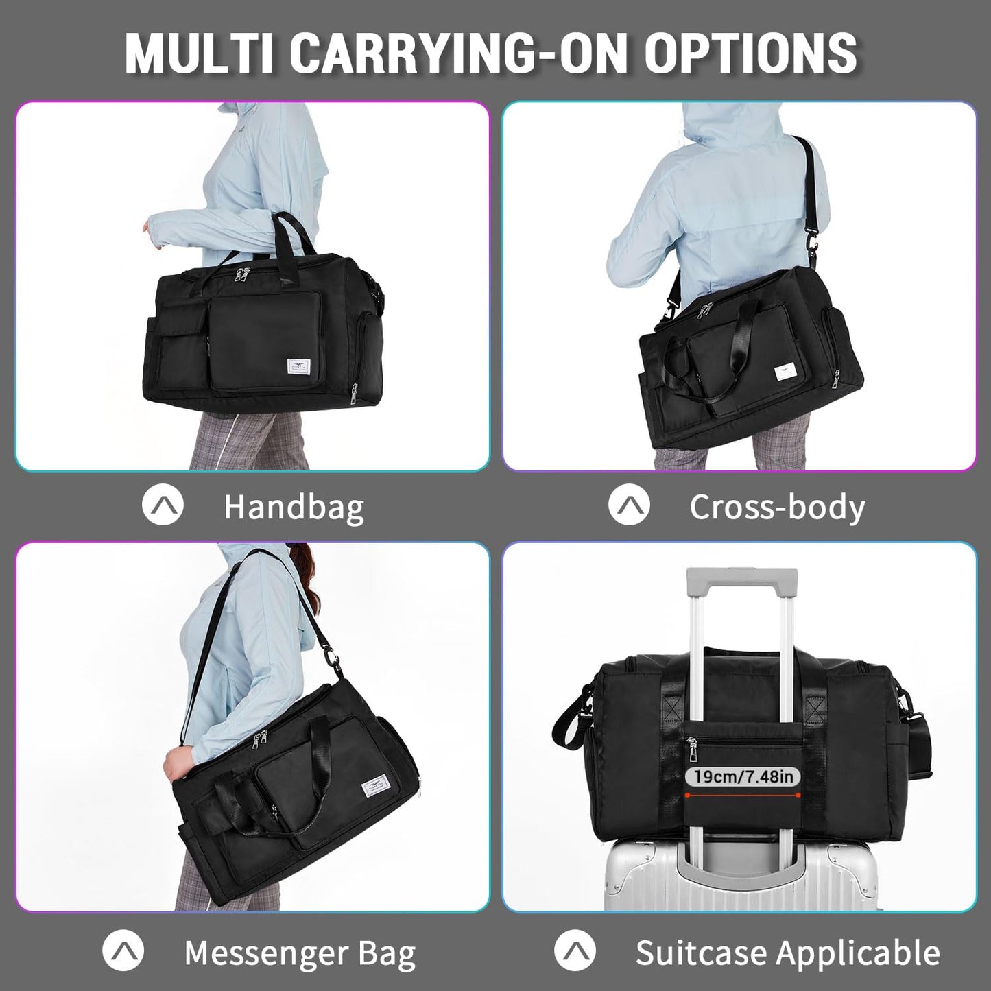 Optima Premium Gym Duffle Bag - 37L with Shoe Compartment