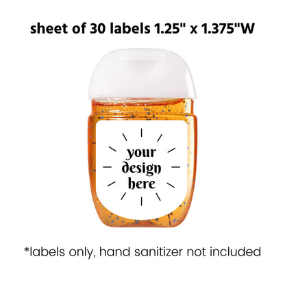 Optima Custom Hand Sanitizer Labels - Personalized Sheet of 30