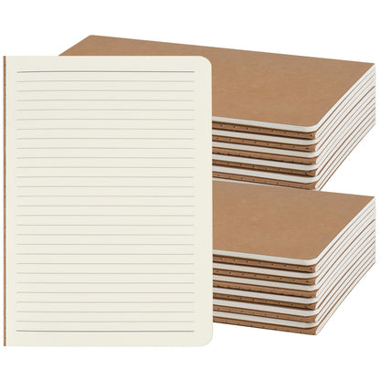 Optima Premium A5 Kraft Notebooks - 24 Pack, Lined Journals, 60 Pages