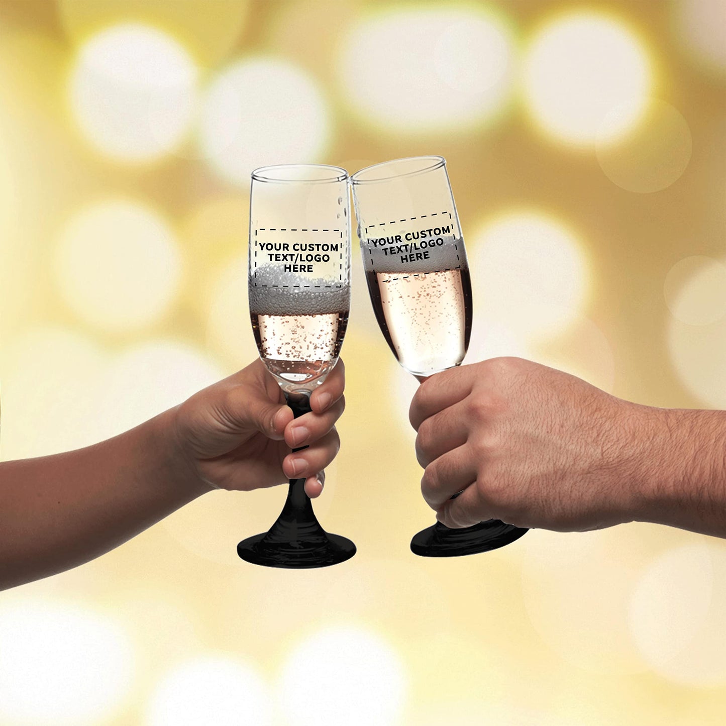 Optima Premium Champagne Flutes - 6.25 oz - 100 Pack - Customizable