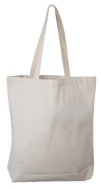 Optima Premium Cotton Canvas Tote Bag with Bottom Gusset