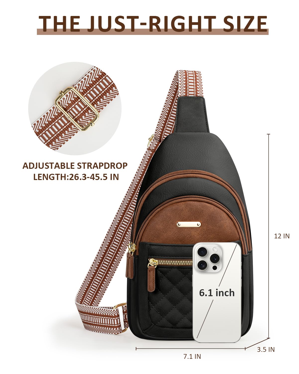 Optima Premium Crossbody Bag - Medium Beige & Brown Design