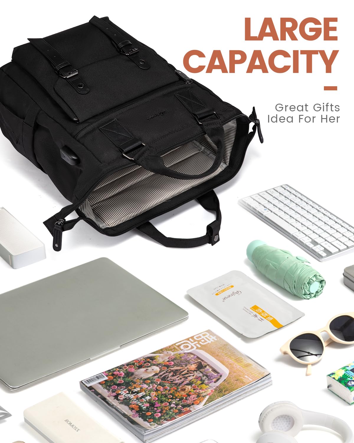 Optima Women's 15.6 Inch Laptop Backpack - Travel & Work Ready