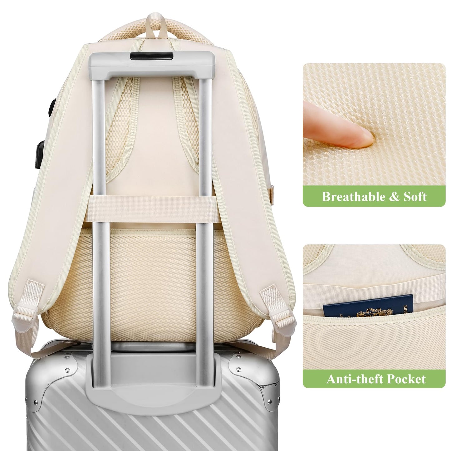 Optima Aesthetic School Backpack for Teen Girls - Stylish Laptop Bag