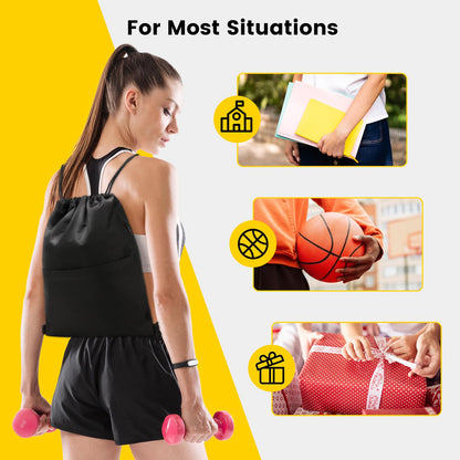 Optima Water-Resistant Drawstring Backpack with Side Pocket