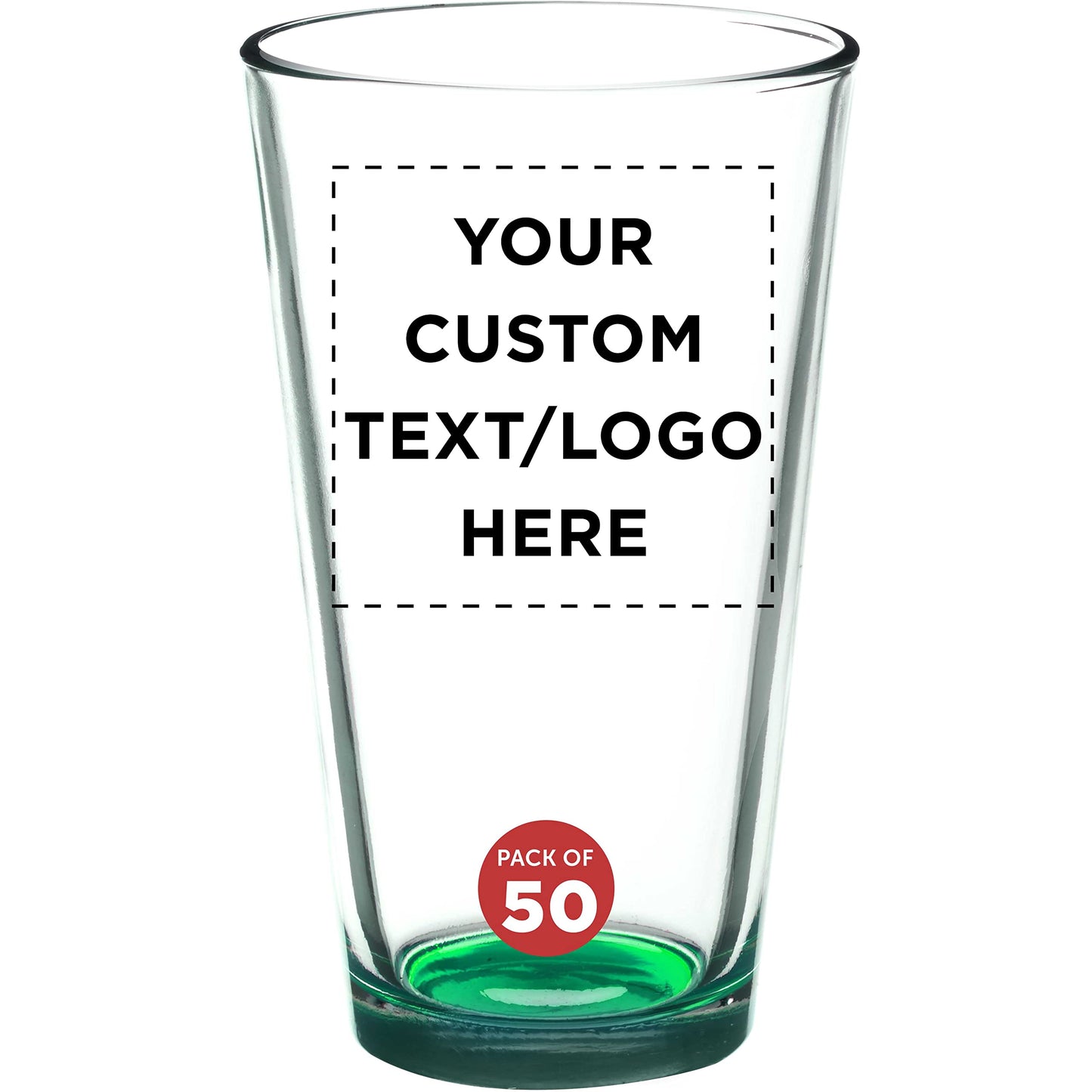 Optima Premium Heavy Duty Beer Pint Glasses - 16 oz, Set of 50