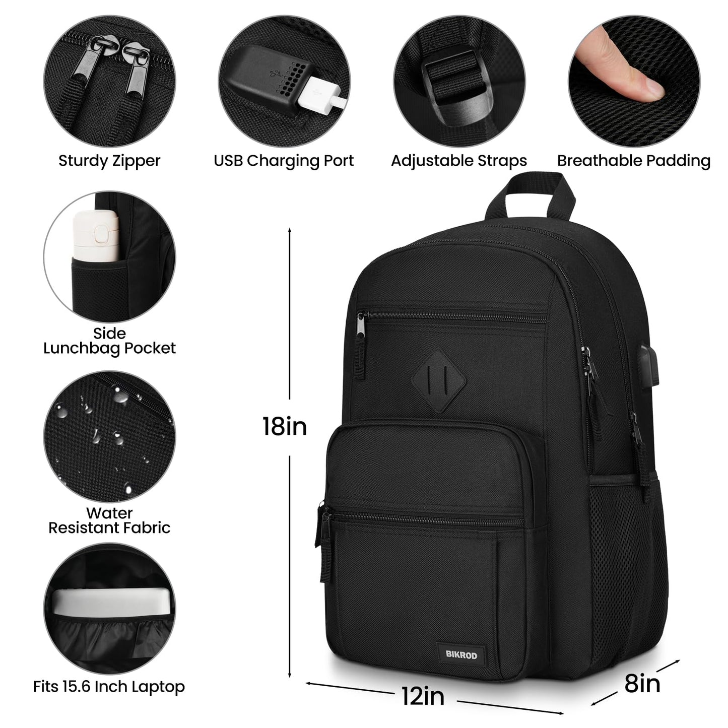 Optima Premium 15.6 Inch Laptop Backpack - Compact Black Design