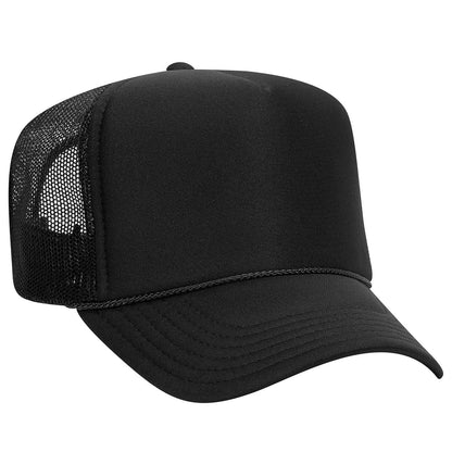 Optima Premium Mesh Back Trucker Hats - Black (12 Pack)