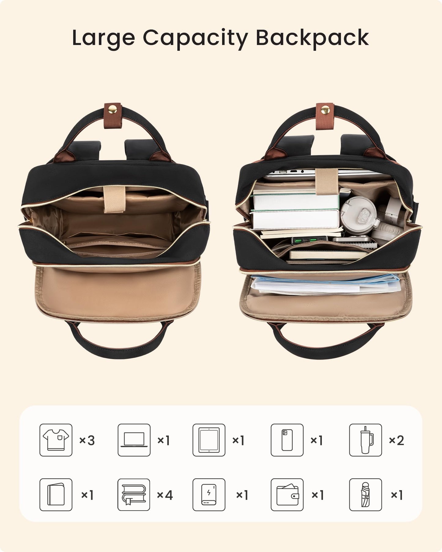 Optima Women's 15.6" Laptop Backpack with Tumbler Holder - Dark Blue