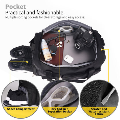 Optima Premium Gym Duffle Bag - 37L with Shoe Compartment