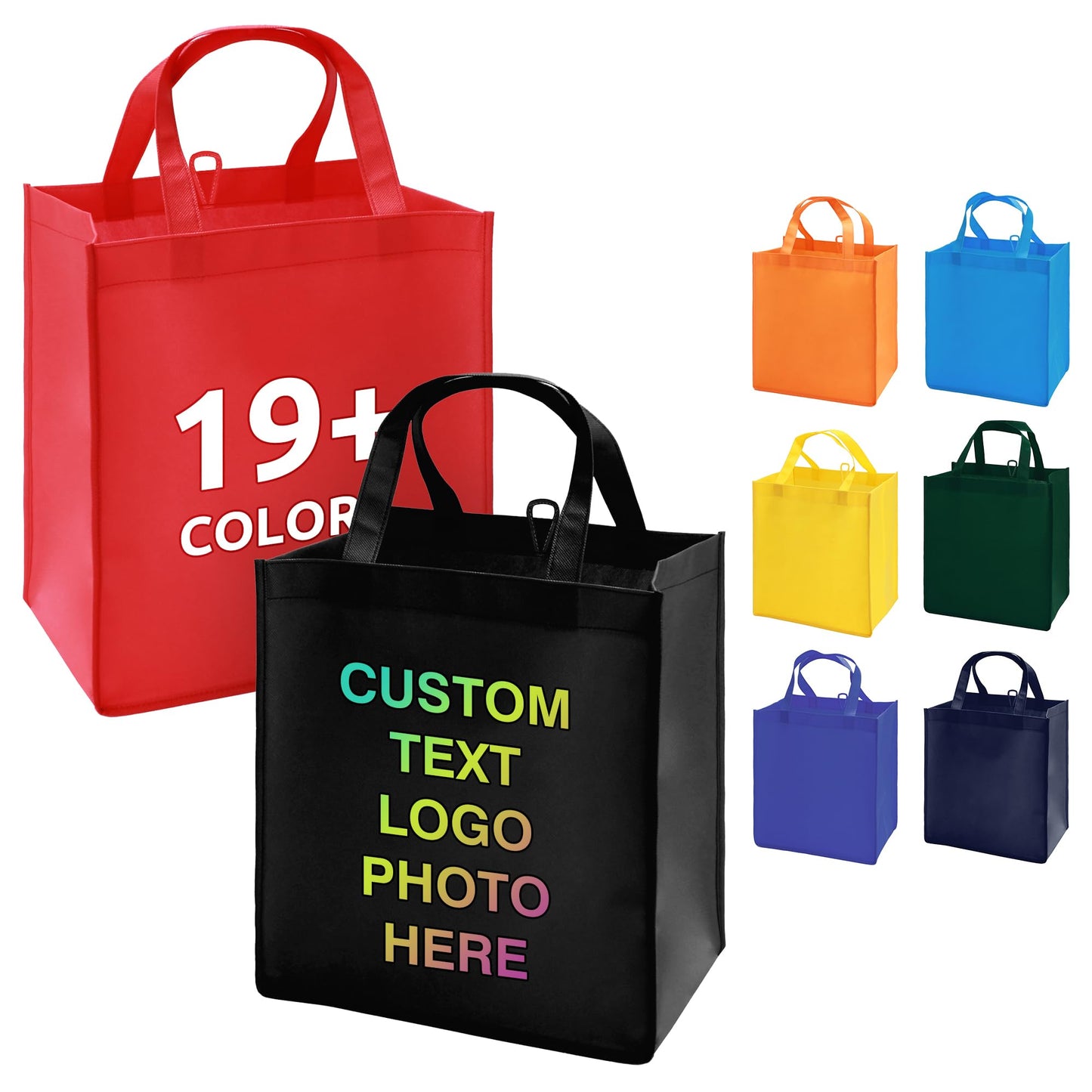 Optima Customizable Reusable Tote Bags - 100/200 Pack for Branding