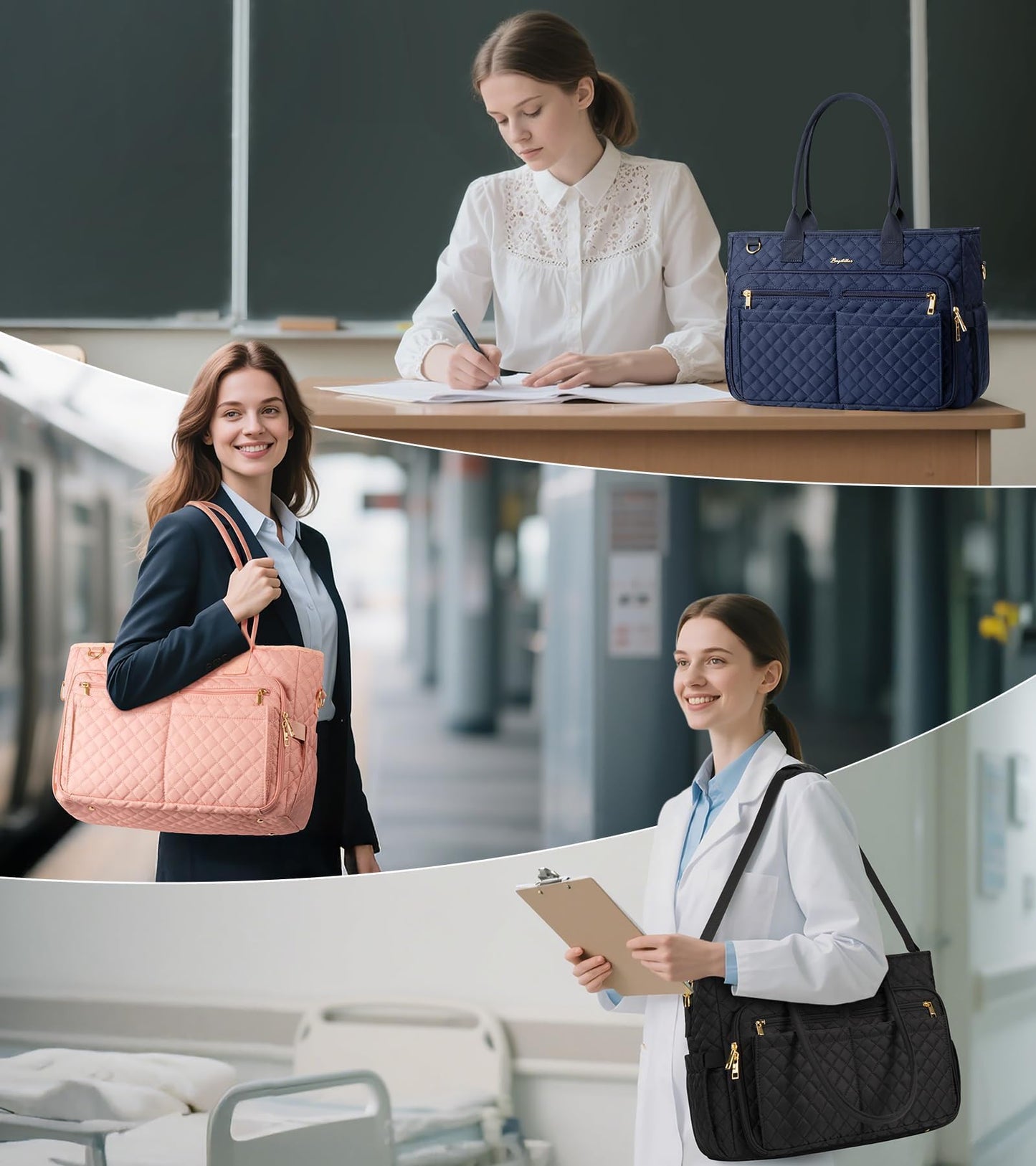 Optima Premium 15.6" Laptop Tote Bag - Insulated & Quilted Design