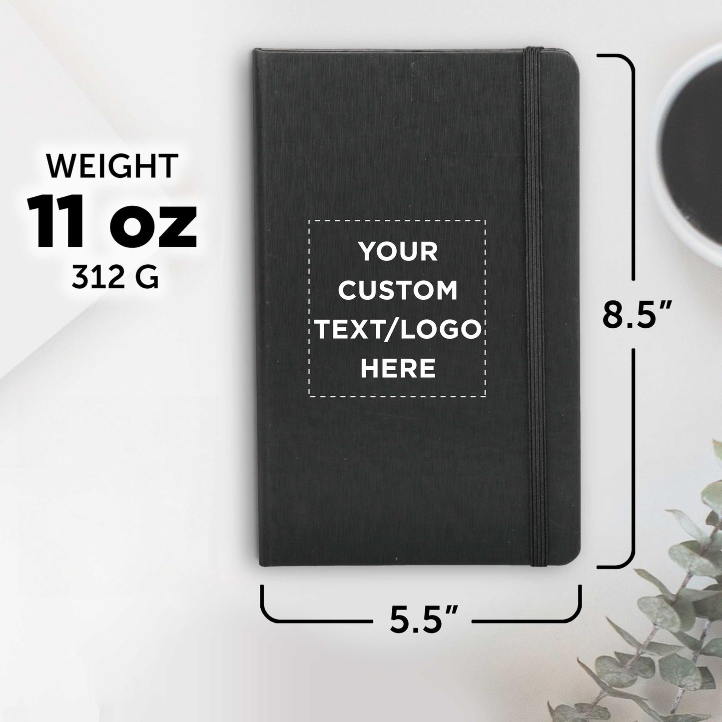 Optima Premium Hardcover Journal - 5.5x8.5, Customizable, 24-Pack