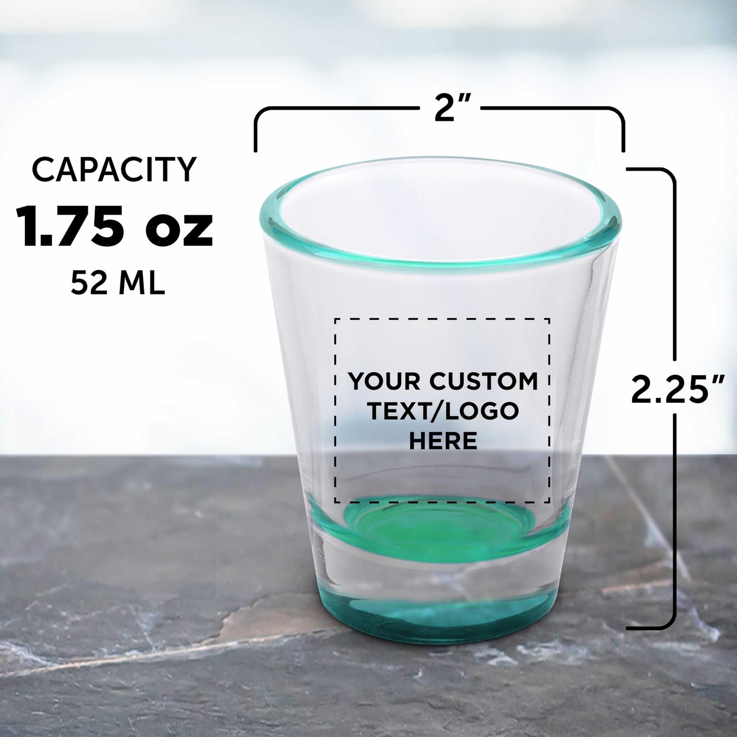 Optima Custom Shot Glasses Set - 1.75 oz, 100 Count for Events