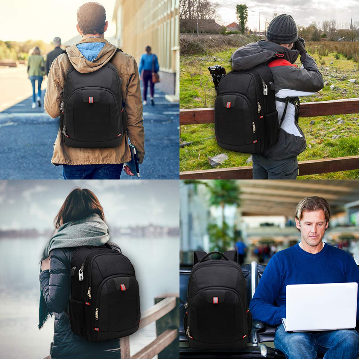 Optima Premium Anti-Theft Laptop Backpack with USB Charging Port