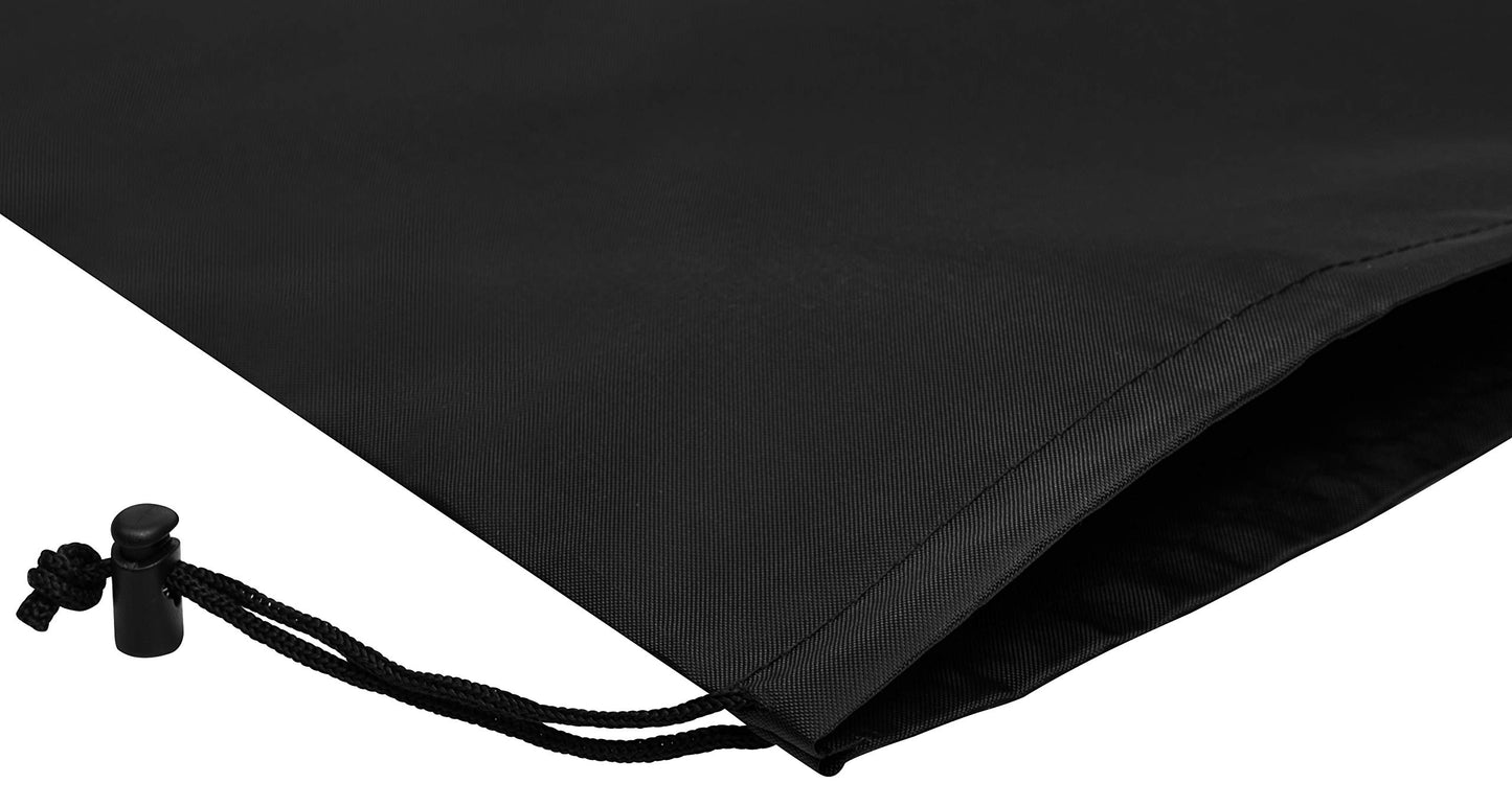 Optima Premium Nylon Drawstring Backpack - 9x12, 12-Pack, Black