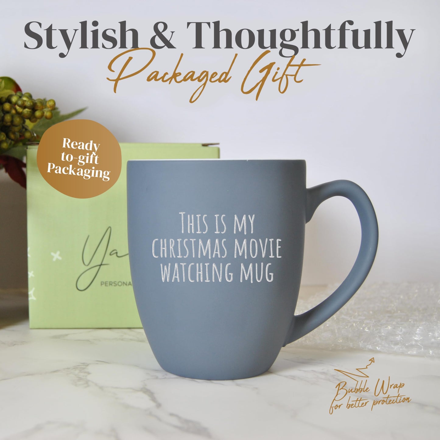 Optima Premium Personalized Coffee Mug - Engraved Matte Black