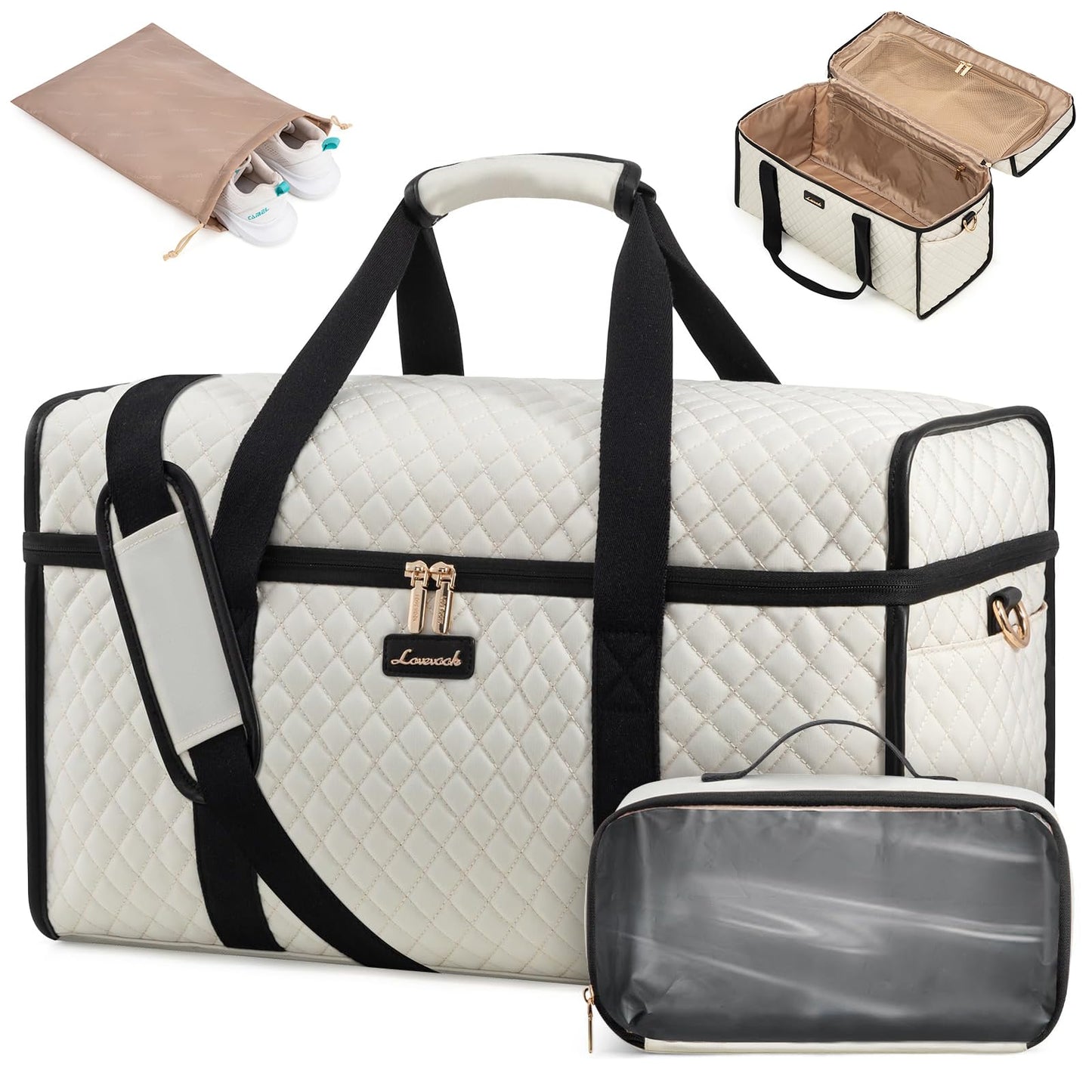Optima Premium Travel Duffle Bag - Weekender & Gym with Toiletry Set