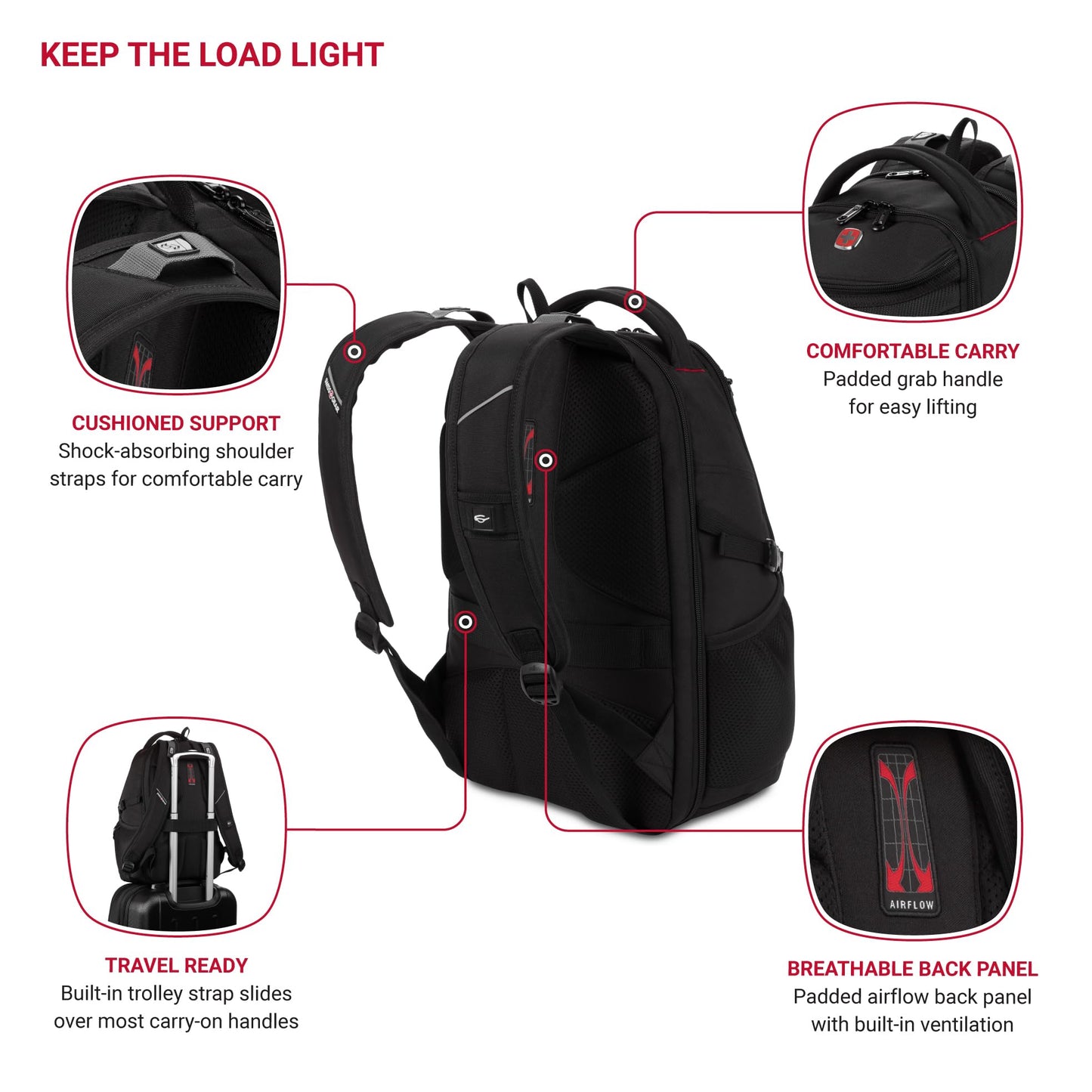 Optima Slim Laptop Backpack - 16-Inch, Scansmart Design, Black