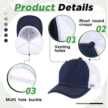 Optima Premium Adjustable Trucker Hat - 24 Pcs Blank Mesh Caps