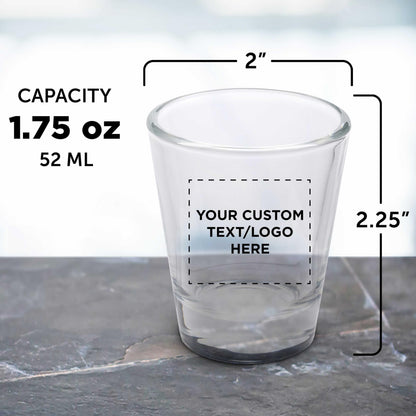 Optima Custom Shot Glasses Set - 1.75 oz, 100 Pack for Events
