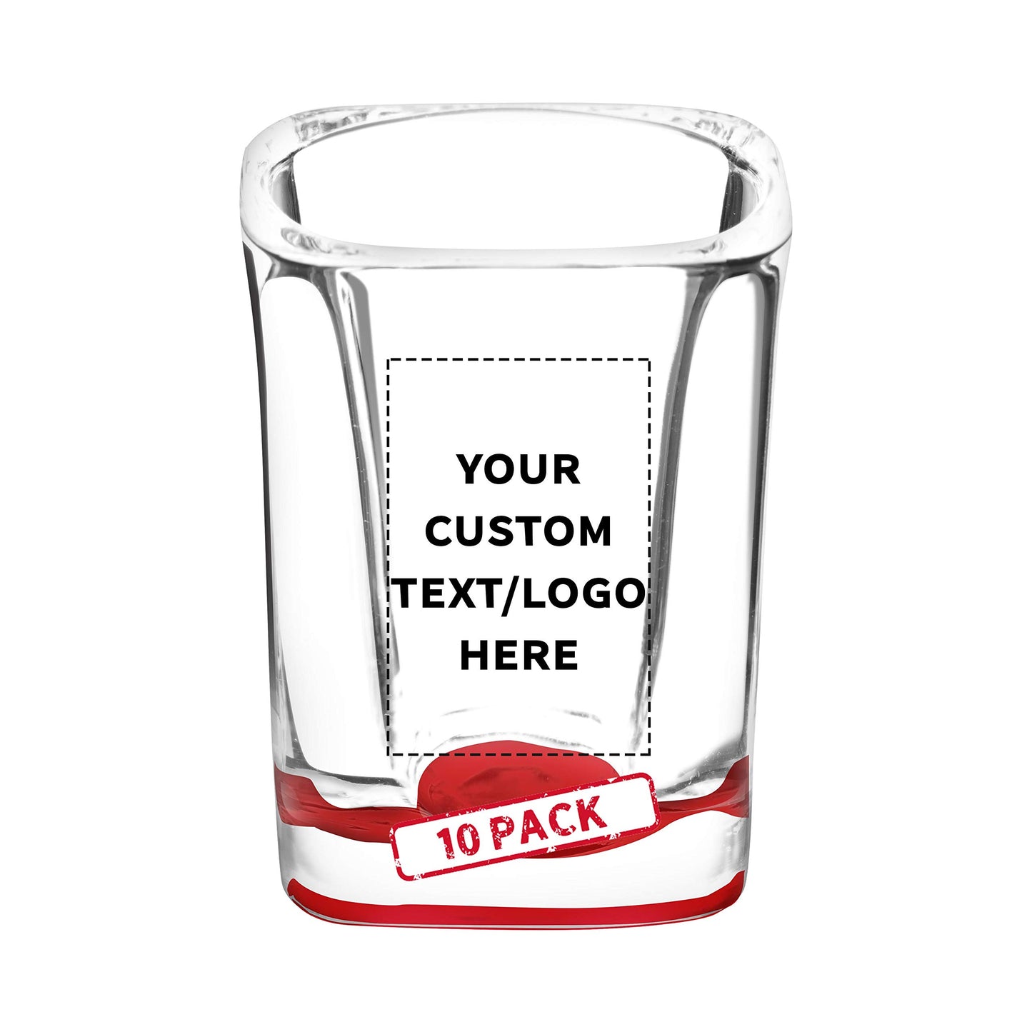 Optima Premium Custom Square Shot Glasses - 2 oz, Set of 10