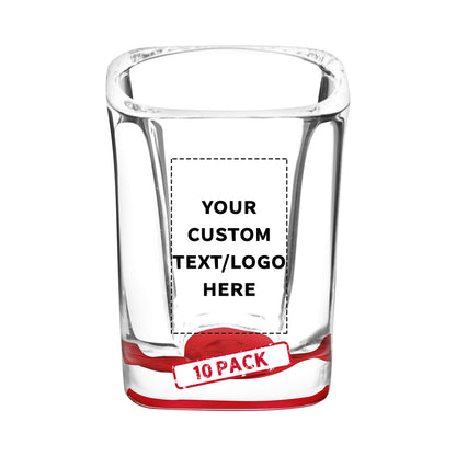 Optima Premium Custom Square Shot Glasses - 2 oz, Set of 10