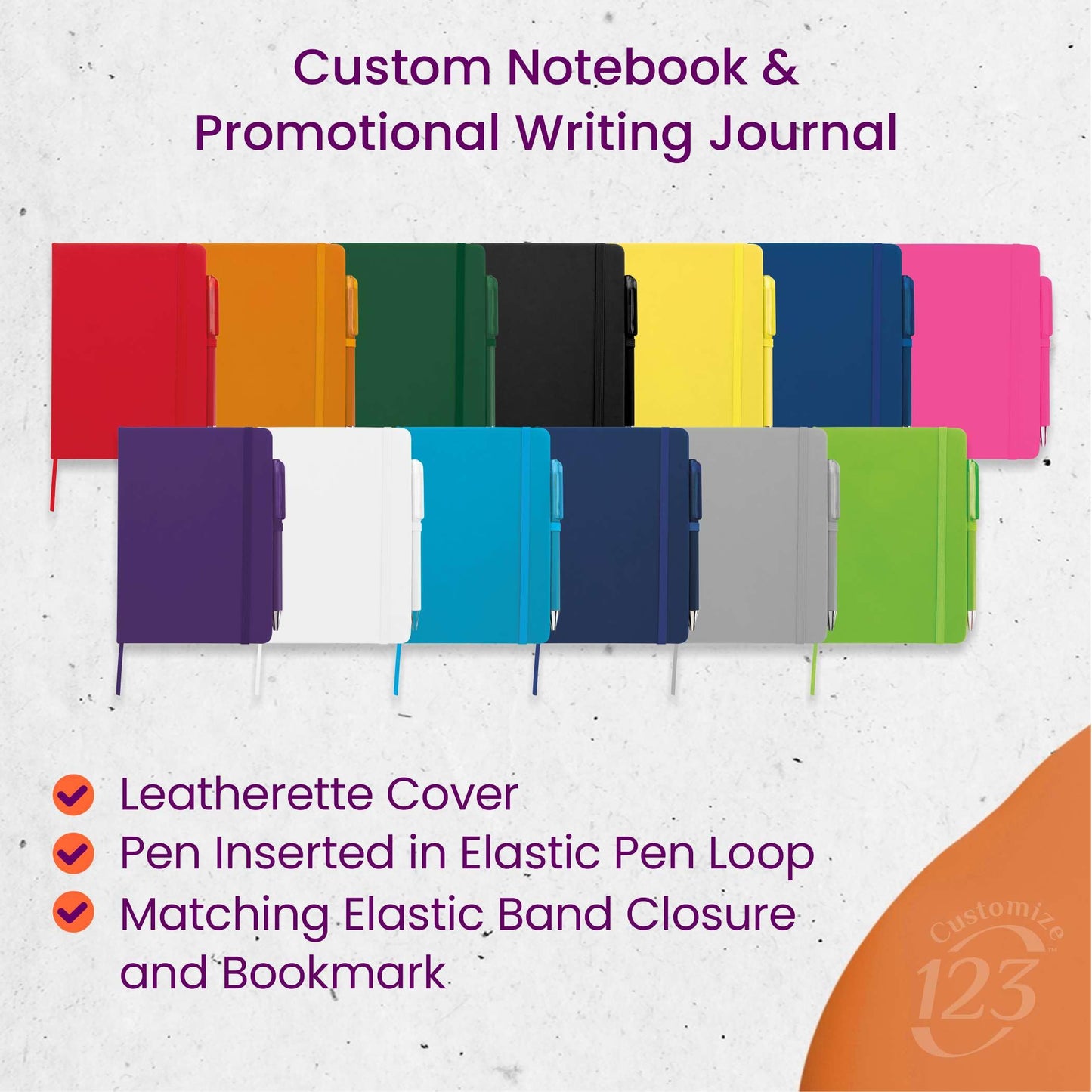 Optima Premium Personalized Leatherette Journal - 5” x 7” - 12 Pack