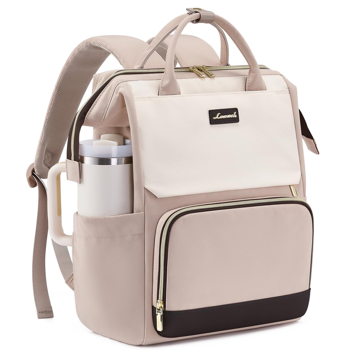 Optima Premium Women's Laptop Backpack - 15.6 inch, Beige