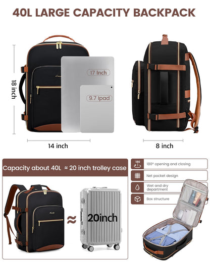 Optima Premium Laptop Backpack - 15.6", Black-Brown, Durable Design