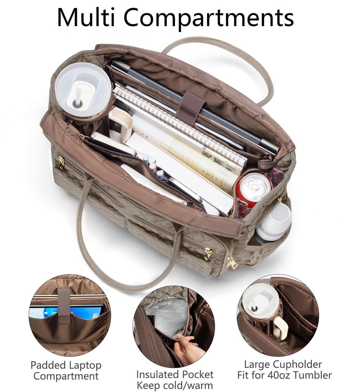 Optima Premium 15.6" Laptop Tote Bag - Insulated & Quilted Design