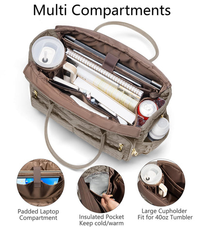 Optima Premium 15.6" Laptop Tote Bag - Insulated & Quilted Design