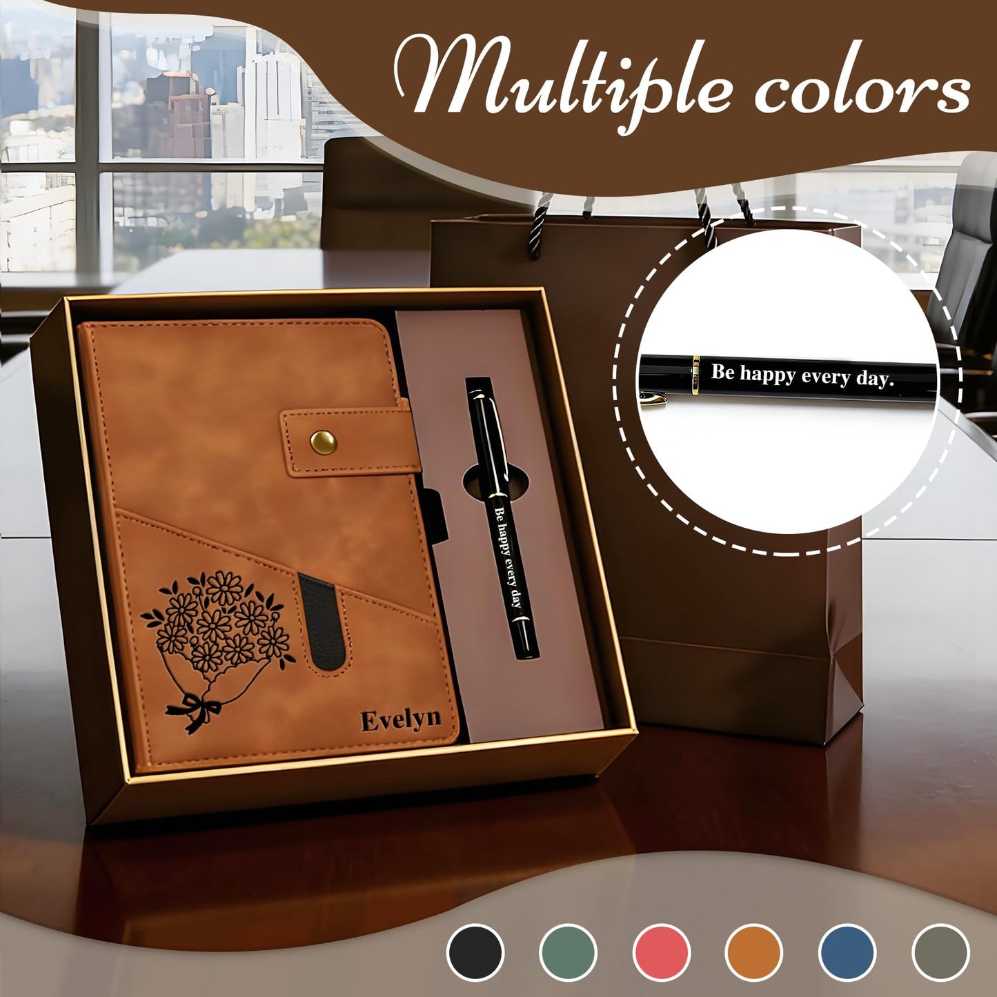 Optima Premium A5 Leather Bound Journal - Personalized Travel Diary